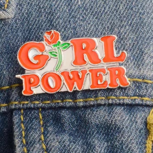 Girl Power x feminist Mental Health Matters colorful enamel cartoon pin lapel - Picture 3 of 11